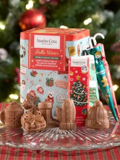 Winter Holiday Fun Milk Chocolate Gift Tin With Assorted 3D Chocolates