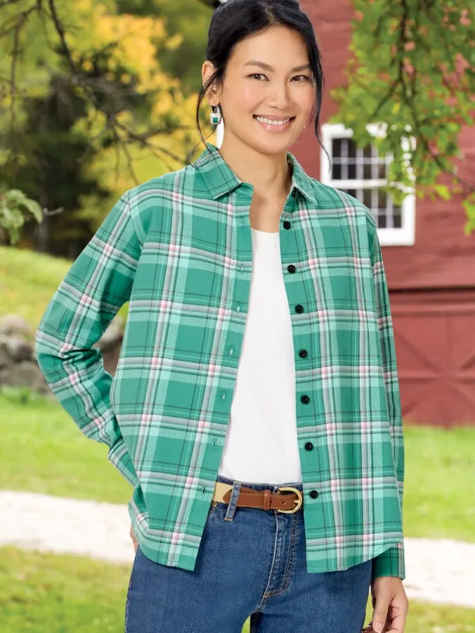 Women's All-Season Plaid Flannel Shirt