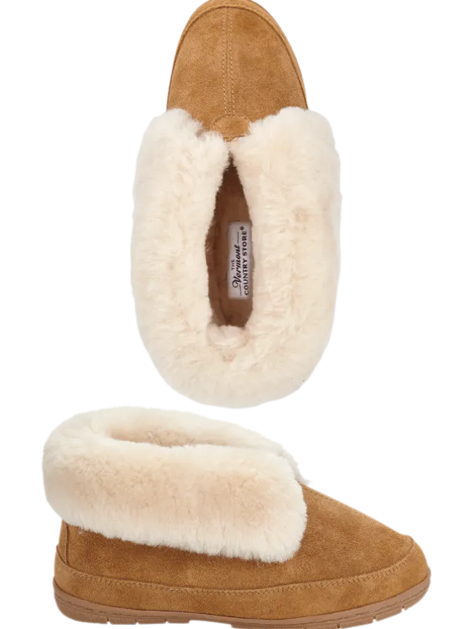 Women's Australian Shearling Cuffed Bootie Slippers