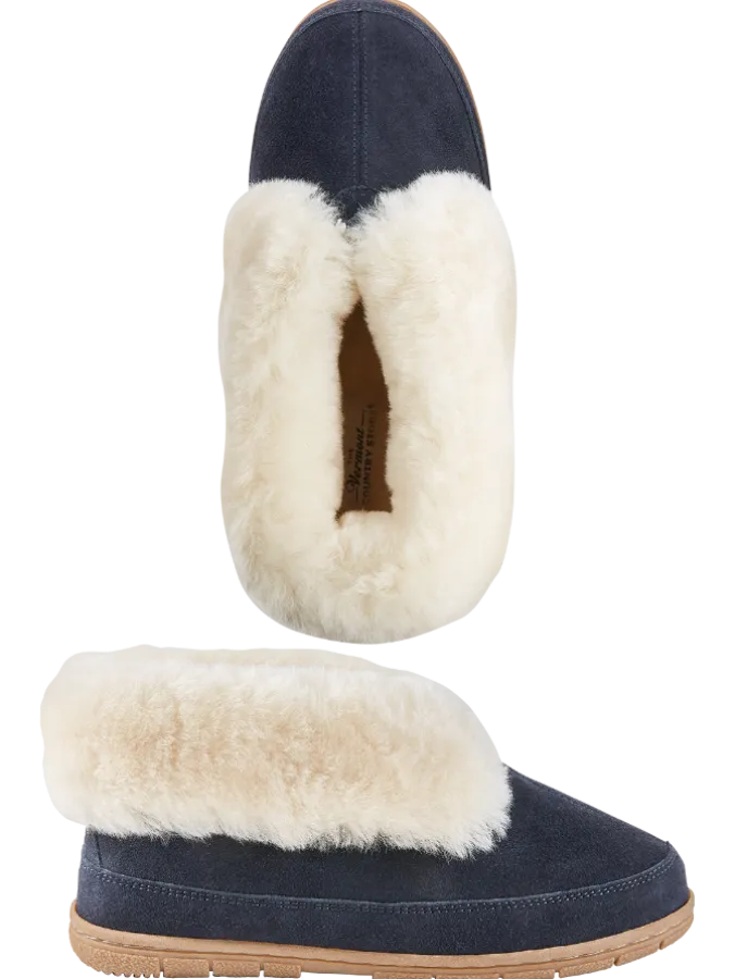 Women's Australian Shearling Cuffed Bootie Slippers