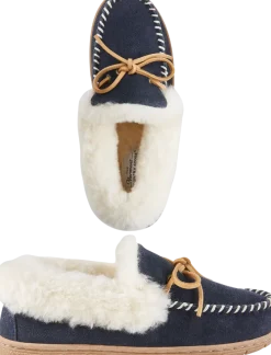 Women's Australian Shearling Moccasin Slippers With Laces
