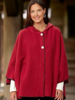 Women's Berber Fleece Wool-Blend Hooded Cape