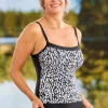 Women's Black and White One-Piece Swimsuit