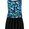 Women's Blue Isle Swim Romper Bathing Suit
