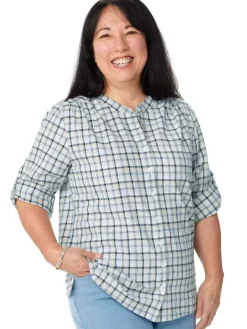 Women's Brushed Cotton Plaid Top