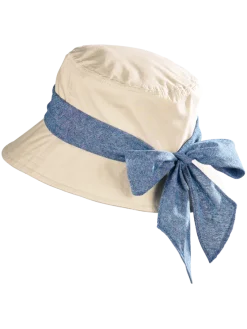 Women's Bucket Hat With Chambray Bow