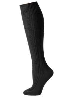Women's Cable-Knit Cotton Knee Socks