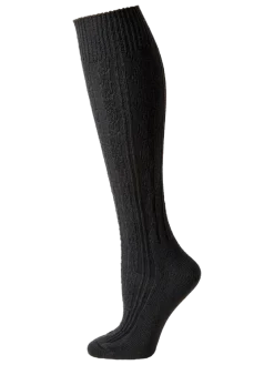 Women's Cable-Knit Cotton Knee Socks