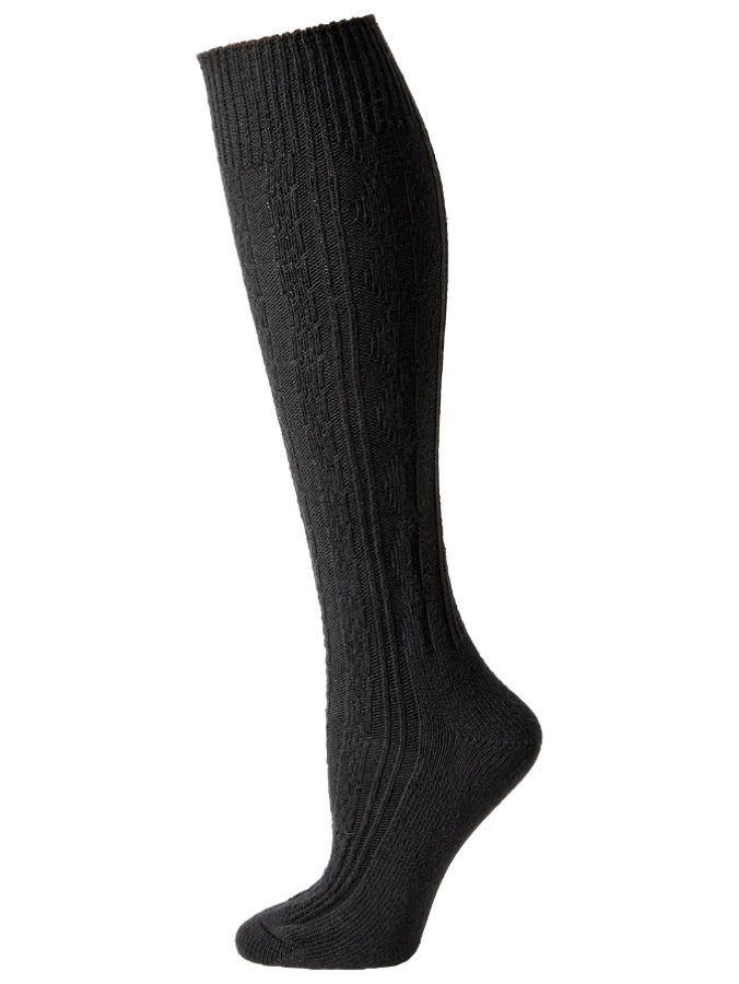 Women's Cable-Knit Cotton Knee Socks