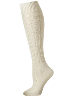Women's Cable-Knit Cotton Knee Socks