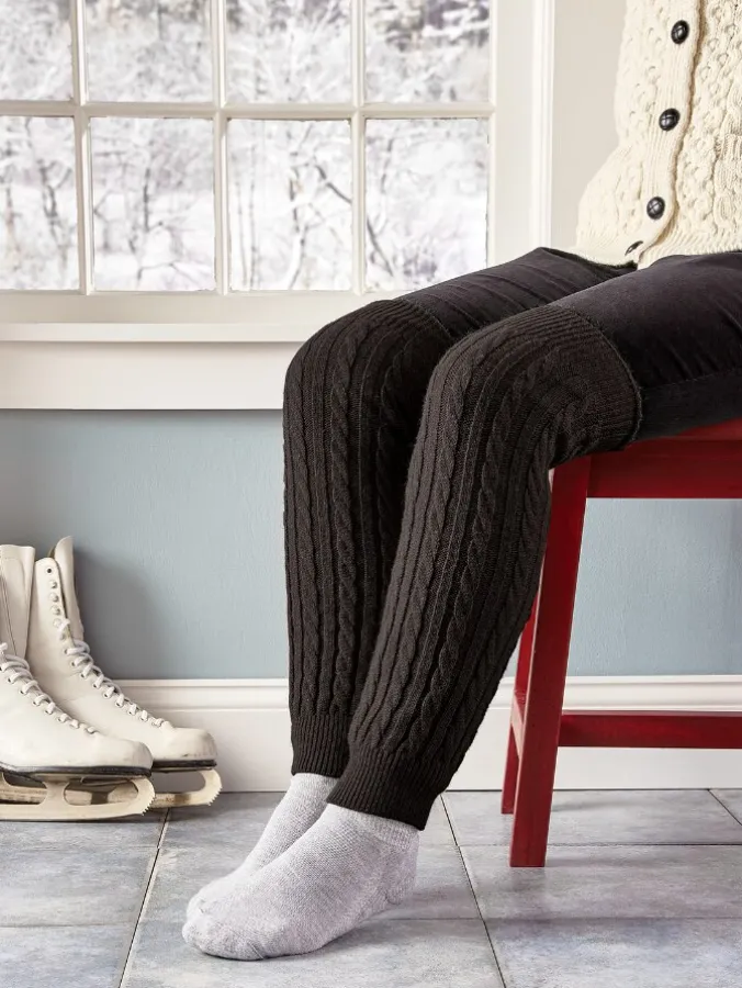 Women's Cable-Knit Knee-High Leg Warmers