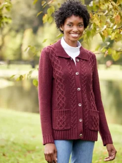 Women's Cable-Knit Ragg Cardigan