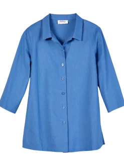 Women's Casual Linen and Cotton Boyfriend Shirt