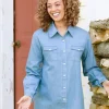 Women's Classic Long-Sleeve Chambray Shirt