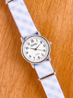 Women's Classic Watch With Gingham Strap
