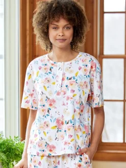 Women's Comfort Knit Printed Cotton Sleep T-Shirt