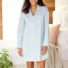 Women's Cotton Broadcloth Button-Down Nightshirt