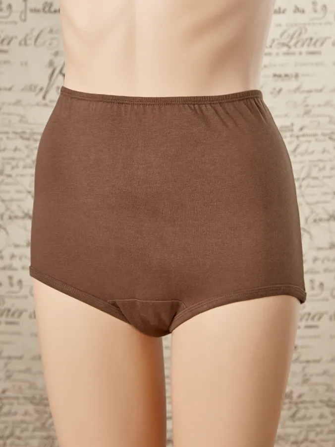 Women's Cotton Comfort Briefs in Coffee, 3 Pairs
