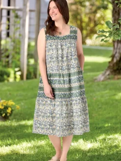 Women's Cotton Sleeveless Square-Neck Muumuu Dress