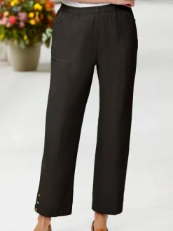 Women's Crinkle Cotton Ankle Pants