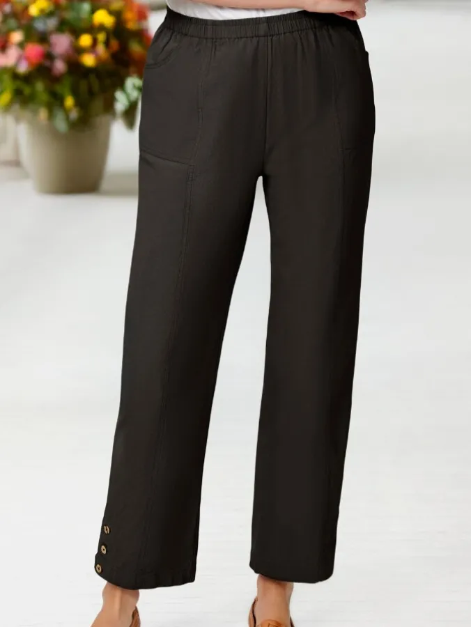 Women's Crinkle Cotton Ankle Pants
