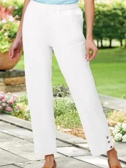 Women's Crinkle Cotton Ankle Pants