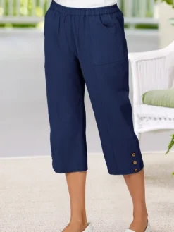 Women's Crinkle Cotton Capri Pants