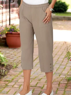 Women's Crinkle Cotton Capri Pants