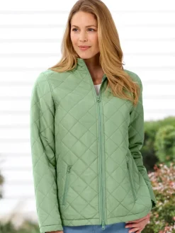 Women's Diamond Quilted Jacket in Cream or Olive