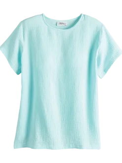 Women's Double-Gauze Popover Top