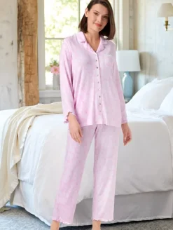 Women's Eileen West Pink Floral Modal Pajama Set