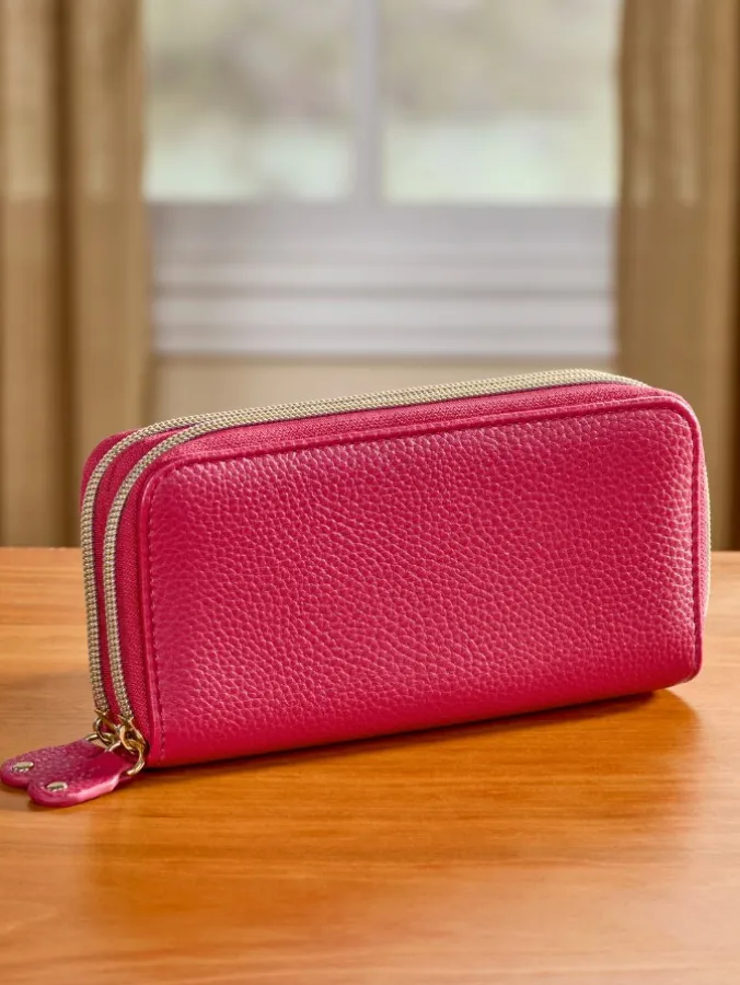Women's Everyday Double-Zip Organizer RFID-Blocking Wallet