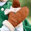 Women's Faux Shearling Flip-Top Mittens