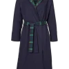 Women's Flannel-Lined Jersey Knit Wrap Robe