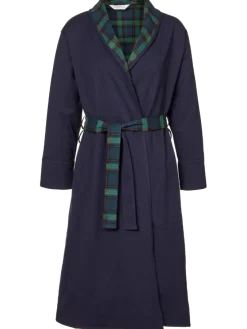 Women's Flannel-Lined Jersey Knit Wrap Robe