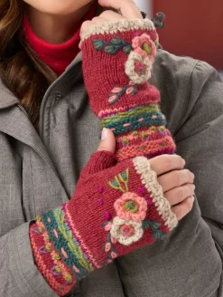 Women's Floral Blossoms Lassen Wool Hand Warmers