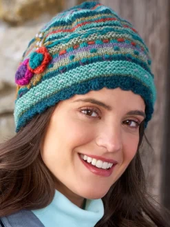 Women's Floral Blossoms Lassen Wool Beanie