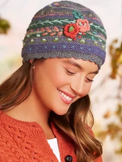 Women's Floral Blossoms Lassen Wool Beanie