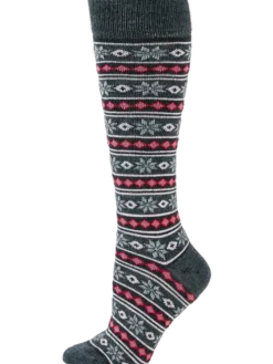 Women's Floral Stripe Alpaca Wool Socks