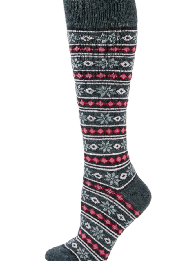 Women's Floral Stripe Alpaca Wool Socks
