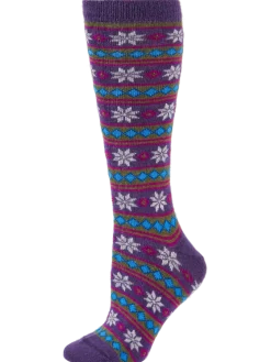 Women's Floral Stripe Alpaca Wool Socks