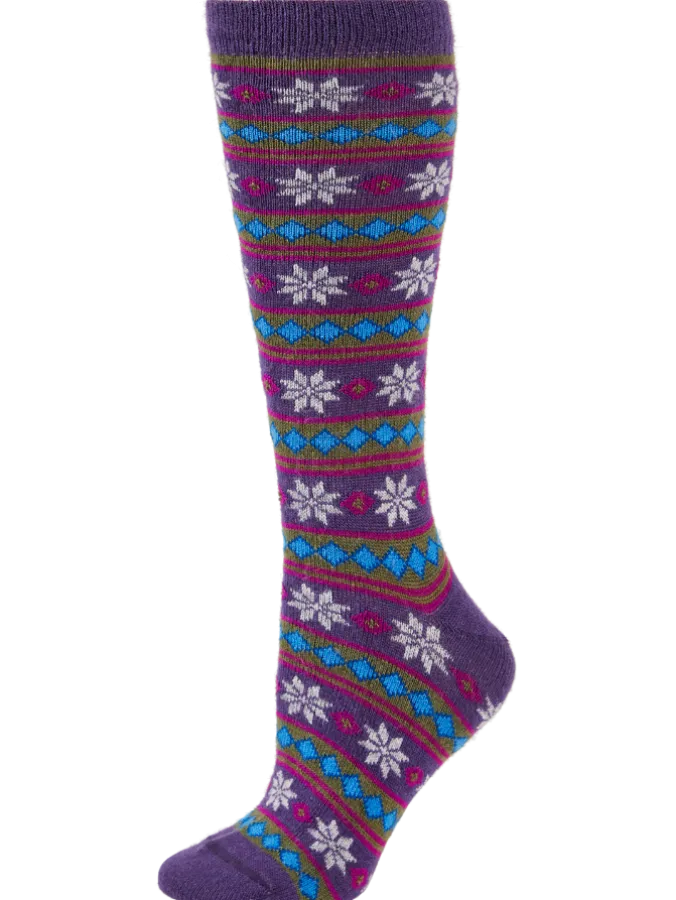 Women's Floral Stripe Alpaca Wool Socks