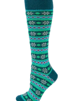 Women's Floral Stripe Alpaca Wool Socks