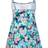 Women's Fresh Floral Empire-Waist Swim Dress