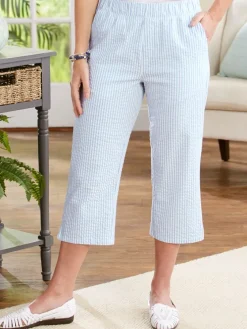Women's Fresh Stripe Pull-On Capri Pants