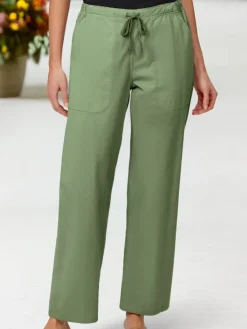 Women's Garment-Washed Twill Pants