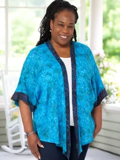 Women's Hand-Dyed Batik Flowy Topper