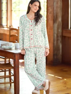 Women's Holly Berry Cotton Knit Pajama Set