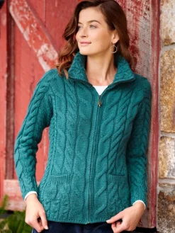 Women's Irish Supersoft Wool Full-Zip Cardigan