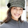 Women's Irish Wool Herringbone Newsboy Cap